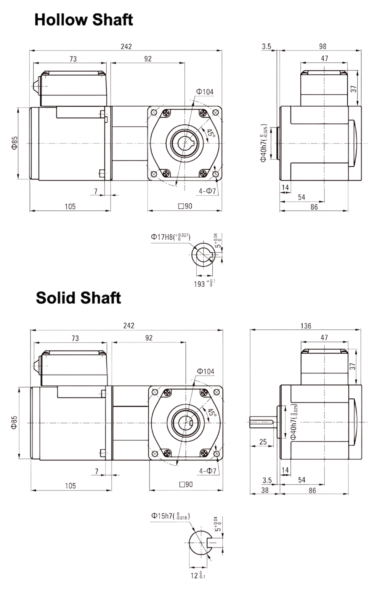 5IK40GU 5ik 40w 90mm induction right angel