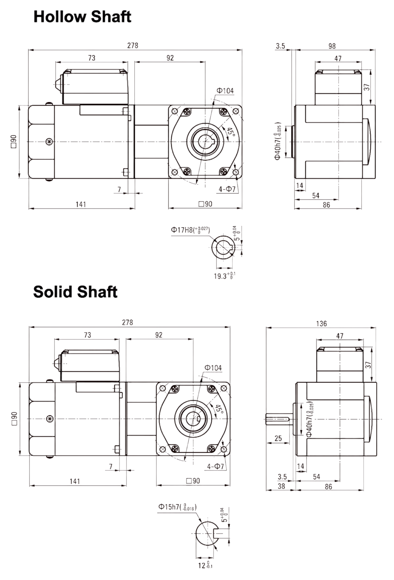 5IK60GU 5IK90GU 5IK120GU 5ik 90w 90mm induction right angel