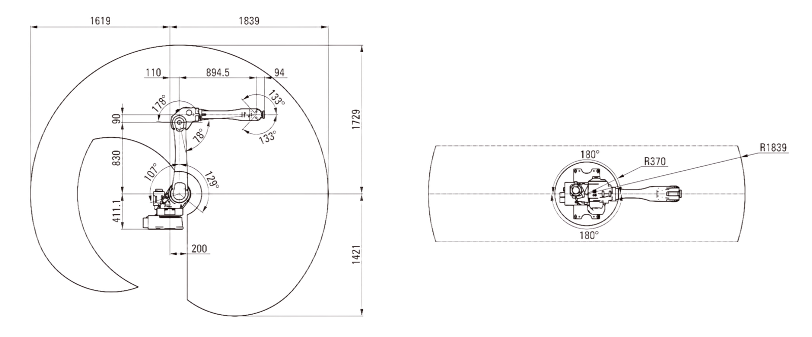 ZDGT2518D zdgt2518d work scope diagram